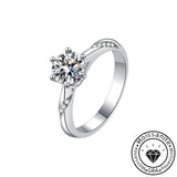 Carved Solarii Moissanite 2.0ct Round Cut 925 Sterling Silver Side Stone Engagement Ring[SALE]