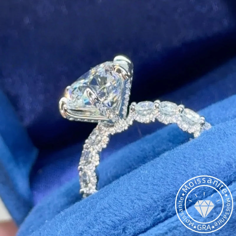 Gorgeous Pave Round Cut 3.0ct Engagement Ring In Sterling Silver