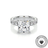 Sumptuous Solarii Moissanite 3.0ct Princess Cut 925 Sterling Silver Pave Engagement Ring