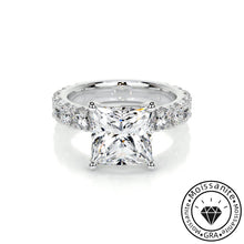 Sumptuous Solarii Moissanite 6.0ct Princess Cut 925 Sterling Silver Pave Engagement Ring