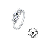 Glazed Solarii Moissanite 1.0ct Round Cut 925 Sterling Silver Three Stone Engagement Ring[SALE]