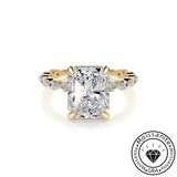 Regal Solarii Moissanite 4.0ct Radiant Cut 925 Sterling Silver Pave Engagement Ring