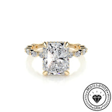 Regal Solarii Moissanite 4.0ct Radiant Cut 925 Sterling Silver Pave Engagement Ring