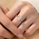 Brilliant Oval Cut Solitaire 3.0ct Engagement Ring In Sterling Silver