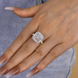 Cushion Cut 6.0ct Sterling Silver Halo Engagement Ring