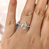 Pear Cut White Stone White Gold Ring