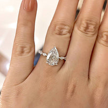 Pear Cut White Stone White Gold Ring