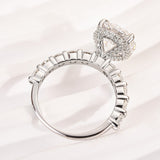 Lavish Solarii Moissanite 4.0ct Round Cut 925 Sterling Silver Pave Engagement Ring