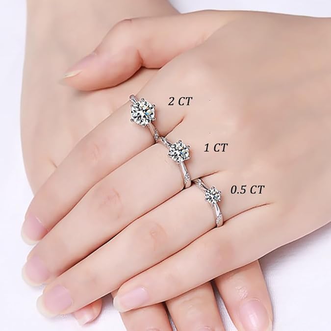 Carved Solarii Moissanite 2.0ct Round Cut 925 Sterling Silver Side Stone Engagement Ring[SALE]