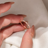 Marquise and Round Cut Alternating Stackable Wedding Band in Sterling Silver
