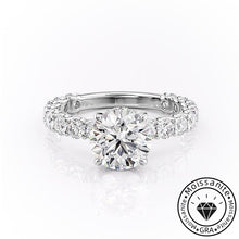 Glistening-hued Solarii Moissanite 2.0ct Round Cut 925 Sterling Silver Pave Engagement Ring
