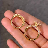 Solarii New Arrived 3.0ct Round Cut Moissanite Wedding Ring Set