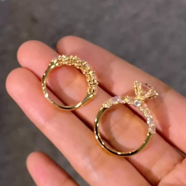 Solarii New Arrived 3.0ct Round Cut Moissanite Wedding Ring Set