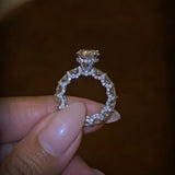 Dreamlike Insert Ring Oval Cut 5.0ct Engagement Ring In Sterling Silver