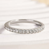 Solarii Moissanite 0.15ct Round Cut Full Eternity Ring 925 Sterling Silver Wedding Band