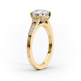 Chic Solarii Moissanite 2.0ct Oval Cut 925 Sterling Silver Side Stone Engagement Ring