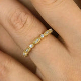 Solarii Vintage Full Eternity Art Deco Stacking Wedding Ring In 925 Sterling Silver