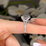 Gorgeous Split Shank Cushion Cut 7.0ct Engagement Ring In Sterling Silver