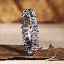 Emerald Cut Wedding Band  In 925 Sterling Silver
