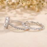 Solarii Attractive Crushed Ice Oval Cut Ring Set