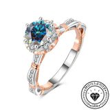 Charming Moissanite 925 Sterling Silver Two-Tone Design Engagement Ring