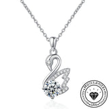 Moissanite 1.0ct Round Cut Swan Shaped 925 Sterling Silver Necklace