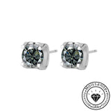 Solarii Moissanite  Round Cut 925 Sterling Silver Stud Earrings