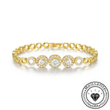 Dazzling round cut moissanite bracelet, rhodium plated, 925 sterling silver