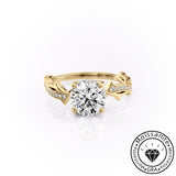 Delicate Solarii Moissanite 2.0ct Round Cut 925 Sterling Silver Twist Design Engagement Ring