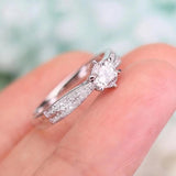 Solarii Moissanite 3.0ct Round Cut 925 Sterling Silver Engagement Ring