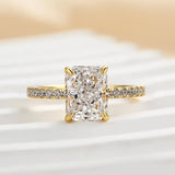 Dazzling Radiant Cut 2.0ct 925 Sterling Silver Engagement Ring