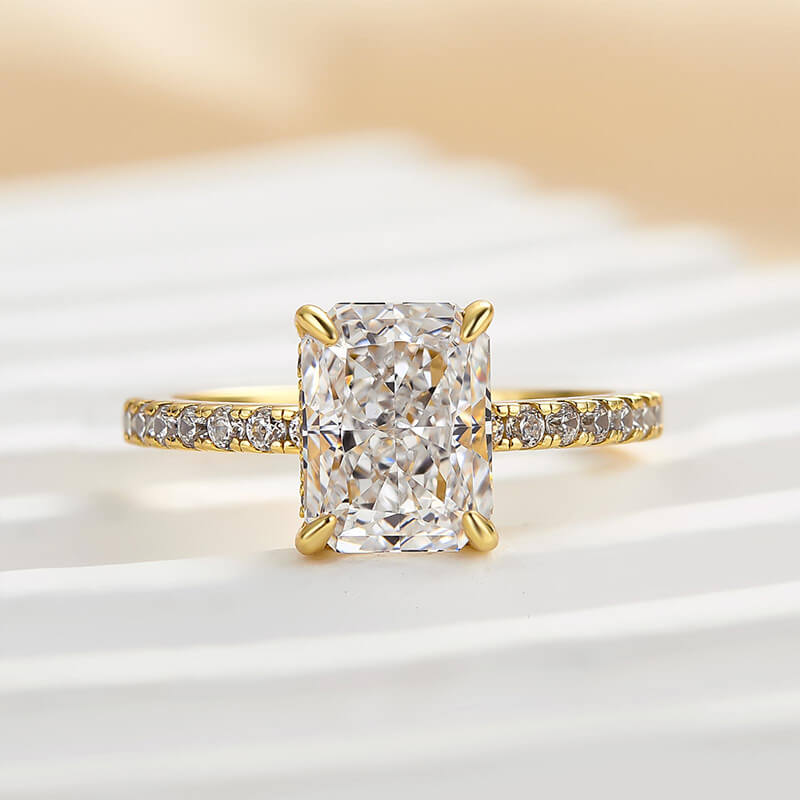 Dazzling Radiant Cut 2.0ct 925 Sterling Silver Engagement Ring