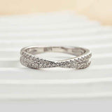 Solarii X Cross Round Cut Wedding Ring In 925 Sterling Silver