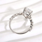 Pear Cut White Stone White Gold Ring