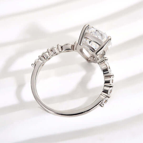 Pear Cut White Stone White Gold Ring