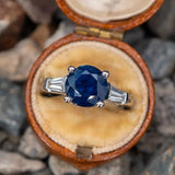 Classic 2.5ct Round Cut Blue Stone Sterling Silver Engagement Ring