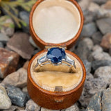 Classic 2.5ct Round Cut Blue Stone Sterling Silver Engagement Ring