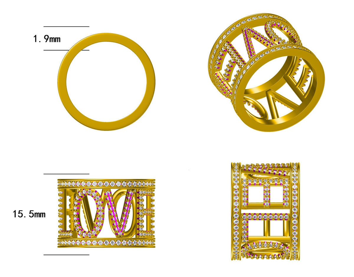 Custom 14K Gold Lab-Grown Diamonds Wedding Ring