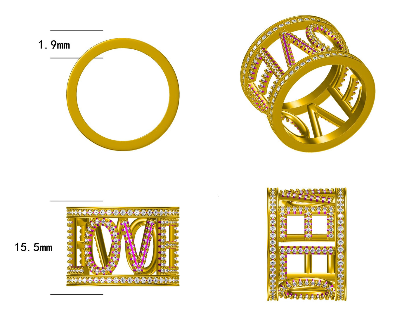 Custom 14K Gold Lab-Grown Diamonds Wedding Ring