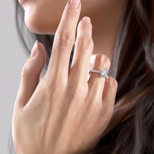 Modern Solarii Moissanite 2.0ct Pear Cut 925 Sterling Silver Hidden Halo Engagement Ring