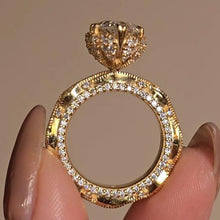 Vintage Art Deco Marquise Cut 3.0Ct Hidden Halo Twisted Pave 14K Gold Plated 925 Sterling Silver Engagement Ring