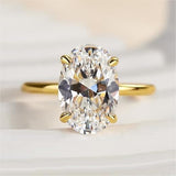 Solarii Moissanite 4.5ct Oval Cut 925 Sterling Silver Engagement Ring