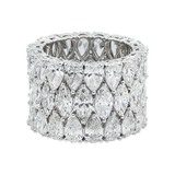 Chunky Pear Cut&Marquise Cut 22 Ct 3PC Ring 925 Sterling Silver Wedding Ring Set