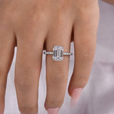 Emerald Cut Engagement Ring In 925 Sterling Silver