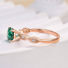 Elegant Round Cut Green Stone Sterling Silver Engagement Ring