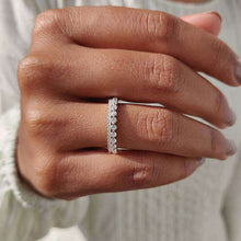 Classic Round Cut  Eternity Wedding Band In 925 Sterling Silver