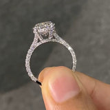 Oval Cut White Stone, White Gold Plating, 925 Sterling Silver Ring