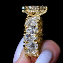 Radiant 5.0ct Pear Cut Chunky Pave Engagement Ring in Sterling Silver