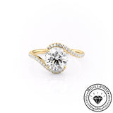 Ornate Solarii Moissanite 2.0ct Round Cut 925 Sterling Silver Twist Design Engagement Ring