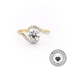 Ornate Solarii Moissanite 2.0ct Round Cut 925 Sterling Silver Twist Design Engagement Ring